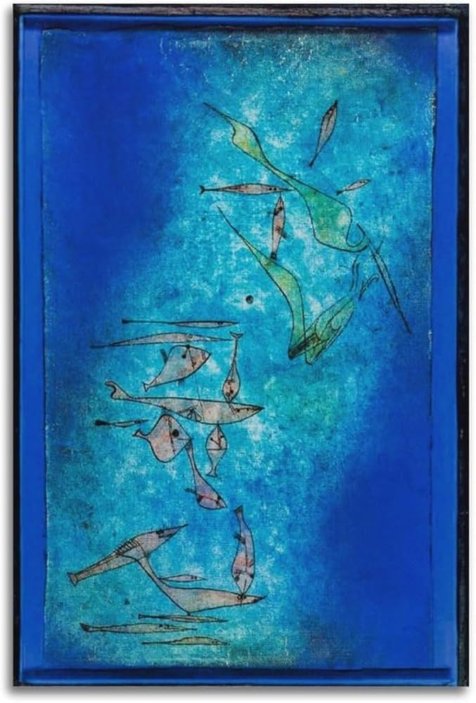 Amazon.co.jp: 有名なパウル・クレーのポスター《抽象的な魚